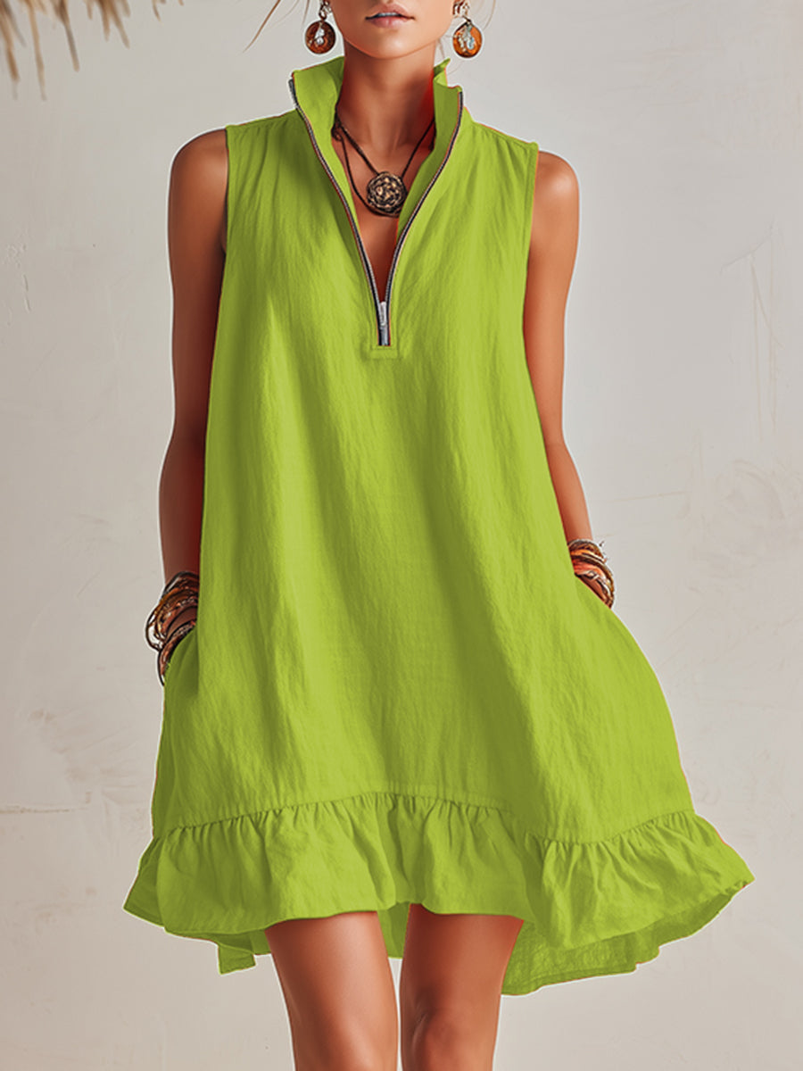 Mini Dress in Cotton and Linen