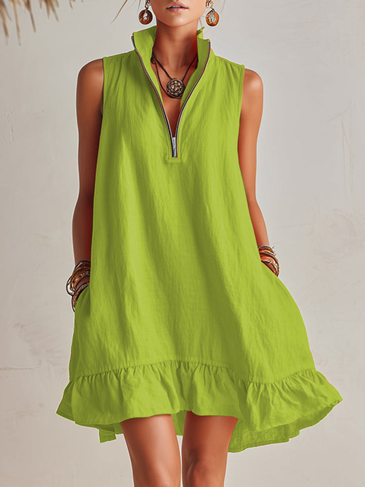 Cotton-Linen Blend Mini Dress