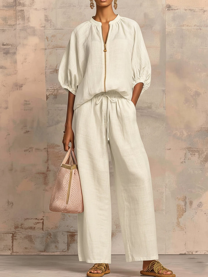 Enrichetta™ – Casual Chic Set with Blouse and Pants