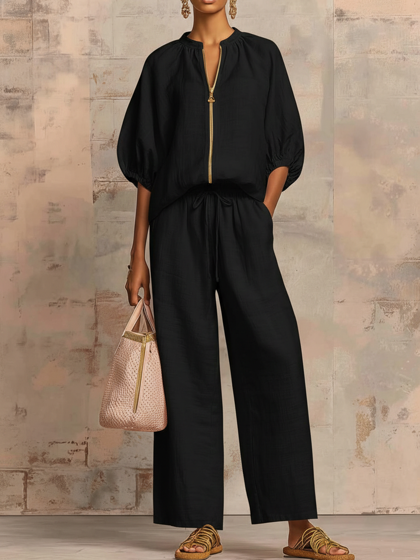 Enrichetta™ – Casual Chic Set with Blouse and Pants