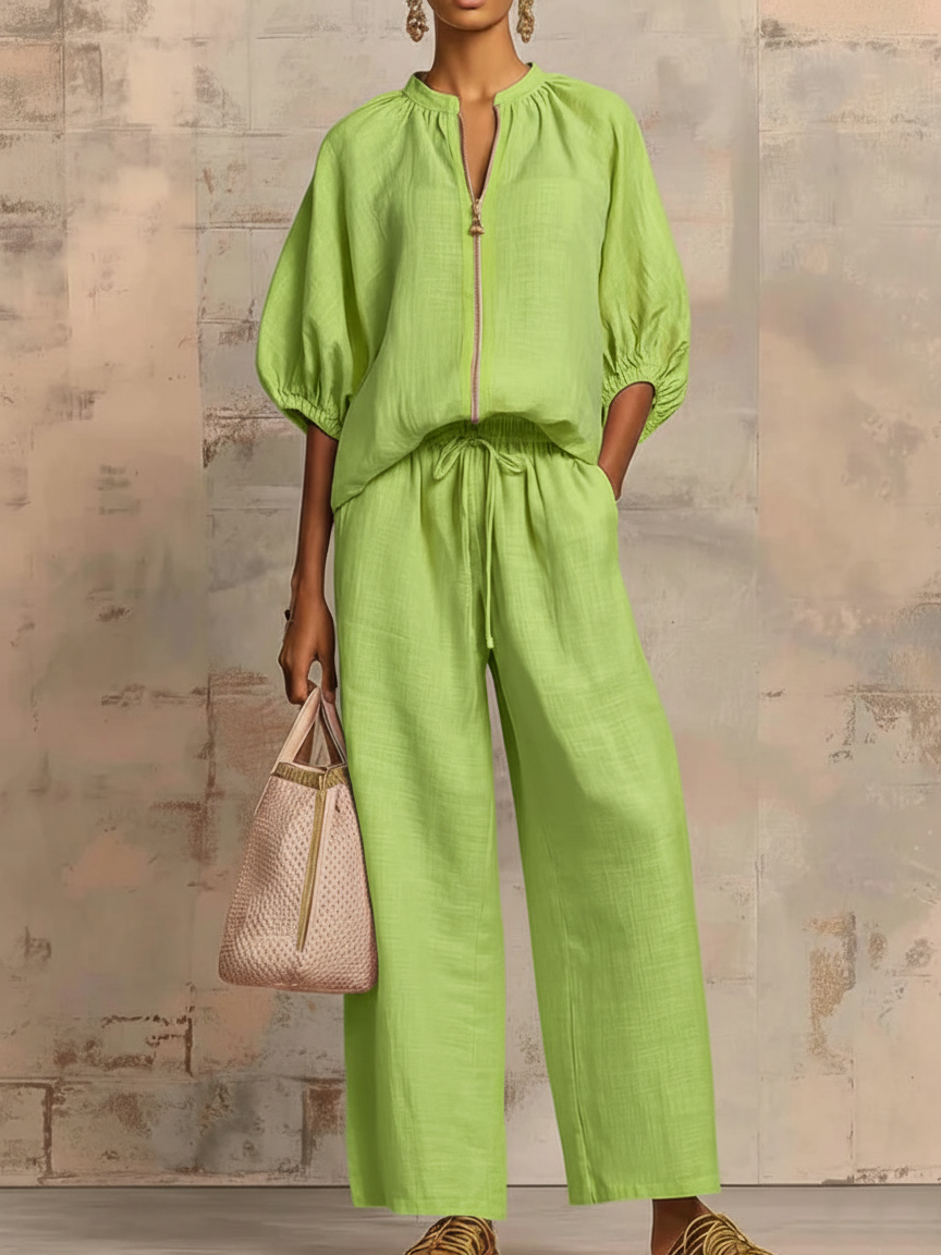 Enrichetta™ – Casual Chic Set with Blouse and Pants