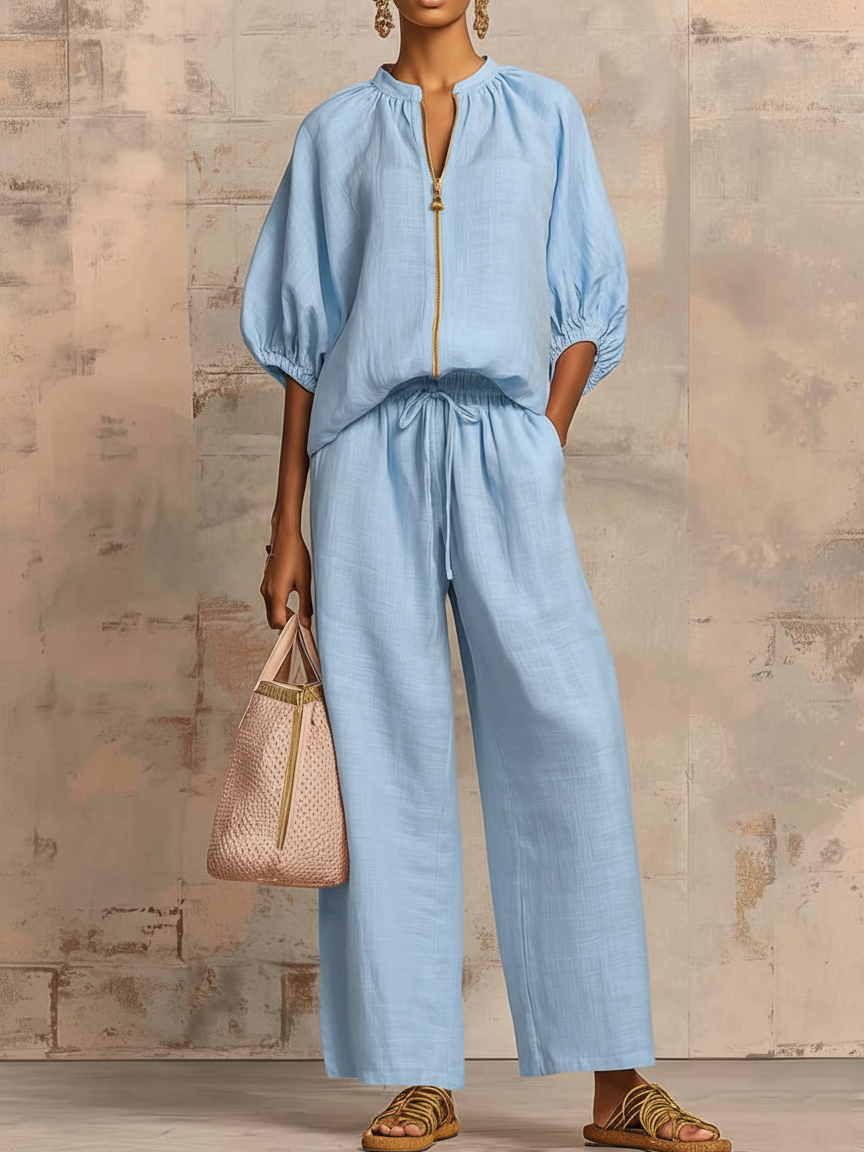 Enrichetta™ – Casual Chic Set with Blouse and Pants