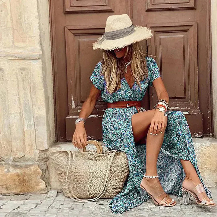 Sienna  Airy Boho Maxi Dress With Matching Belt