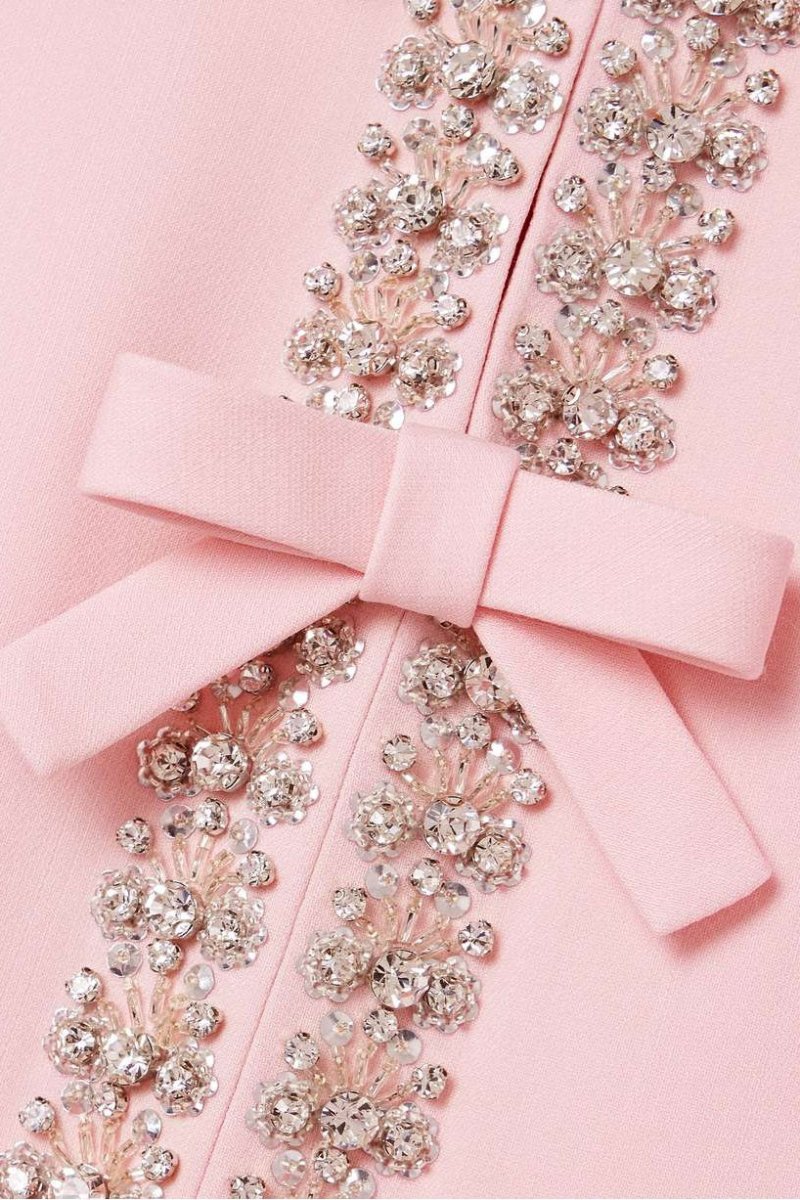 Zoe Dress with Bow and Crystal Embellishments